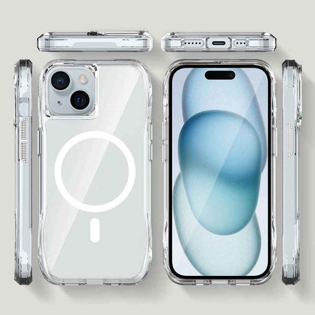 Apple iPhone 15 Kılıf M-safe Şarj Özellikli Airbagli Şeffaf Zore İncek Kapak