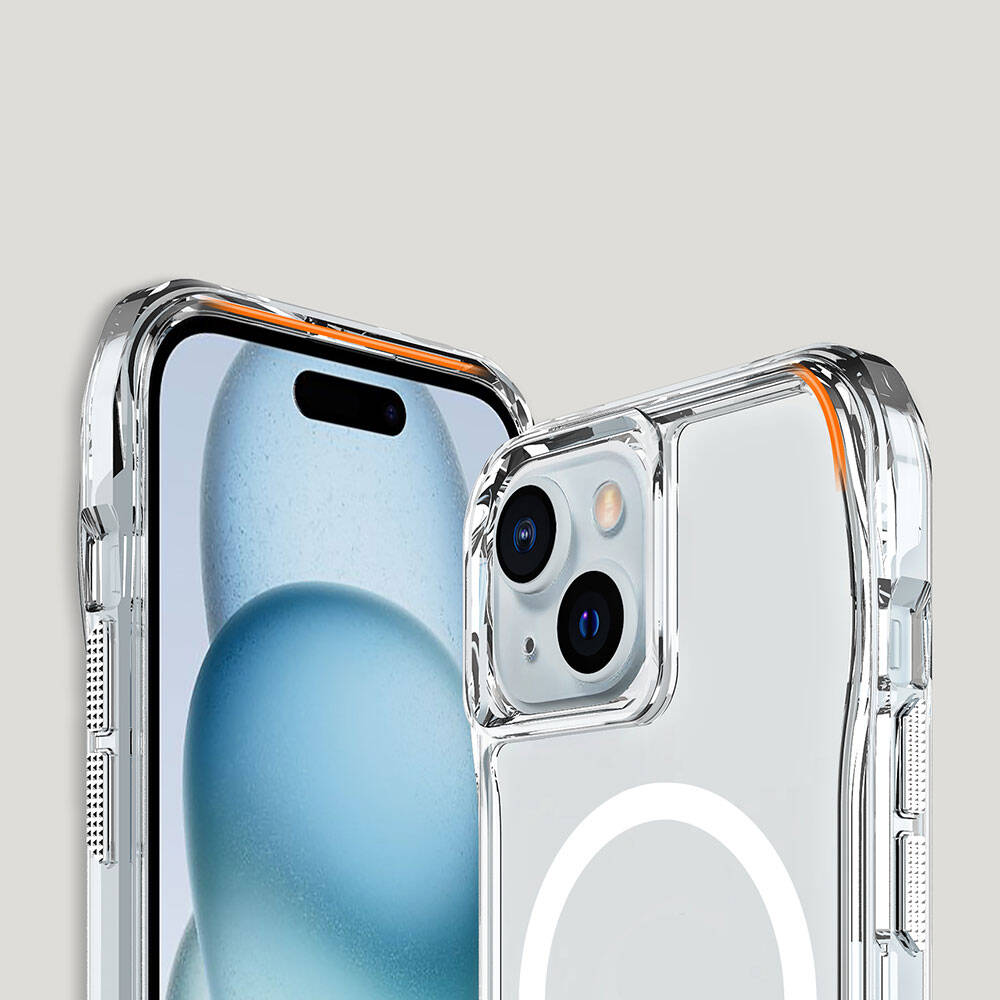 Apple iPhone 15 Kılıf M-safe Şarj Özellikli Airbagli Şeffaf Zore İncek Kapak