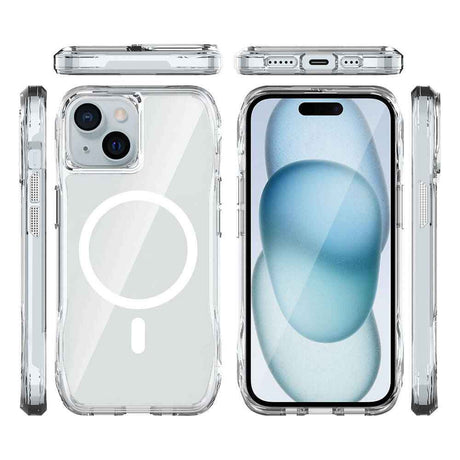 Apple iPhone 15 Kılıf M-safe Şarj Özellikli Airbagli Şeffaf Zore İncek Kapak