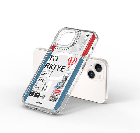 Apple iPhone 15 Kılıf M-safe Şarj Özellikli Bilet Desenli Wiwu Turkey B Serisi Kapak