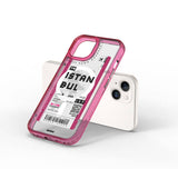 Apple iPhone 15 Kılıf M-safe Şarj Özellikli Bilet Desenli Wiwu Turkey B Serisi Kapak