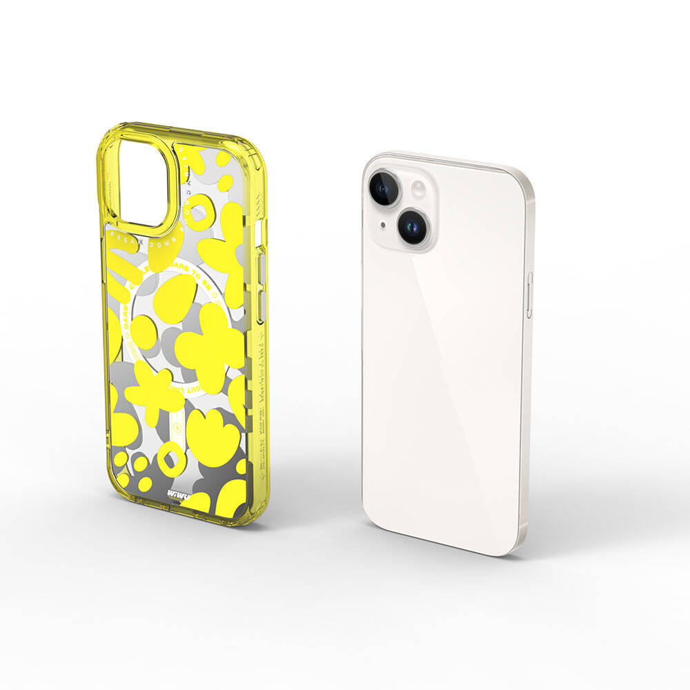 Apple iPhone 15 Kılıf M-safe Şarj Özellikli Boya Desenli Wiwu Fluorescent G Serisi Kapak