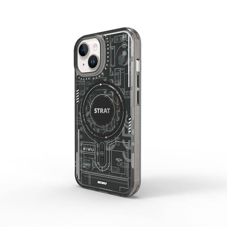 Apple iPhone 15 Kılıf M-safe Şarj Özellikli Desenli Wiwu Mecha Circuit H Serisi Kapak