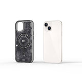 Apple iPhone 15 Kılıf M-safe Şarj Özellikli Desenli Wiwu Mecha Circuit H Serisi Kapak