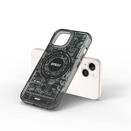 Apple iPhone 15 Kılıf M-safe Şarj Özellikli Desenli Wiwu Mecha Circuit H Serisi Kapak