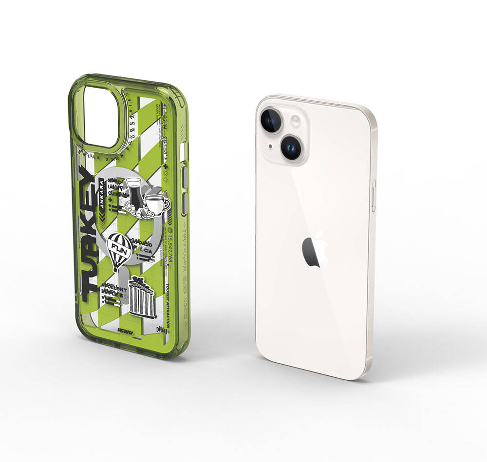 Apple iPhone 15 Kılıf M-safe Şarj Özellikli Desenli Wiwu Turkey A Serisi Kapak