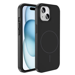 Apple iPhone 15 Kılıf M-safe Şarj Özellikli Sıvı Teknolojili Silinebilir Sert Zore Kivi Kapak