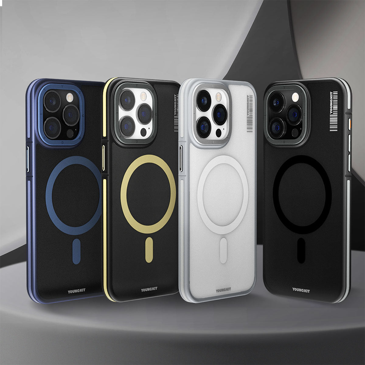 Apple iPhone 15 Kılıf M-safe Şarj Özellikli Youngkit Rock Sand Serisi Kapak