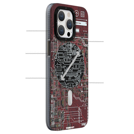 Apple iPhone 15 Kılıf M-safe Şarj Özellikli YoungKit Technology Serisi Kapak