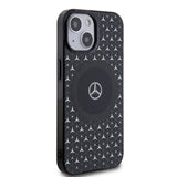 Apple iPhone 15 Kılıf Mercedes Benz Orjinal Lisanslı M-safe Şarj Özellikli Çift Katmanlı Mini Yıldız Desenli Kapak