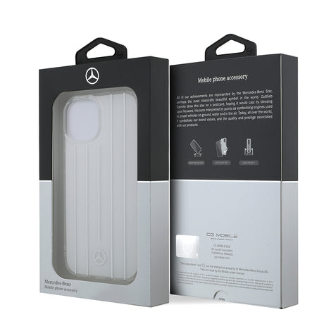 Apple iPhone 15 Kılıf Mercedes Benz Orjinal Lisanslı New Urban 3 IML Baskılı Paralel Çizgi Desenli Kapak