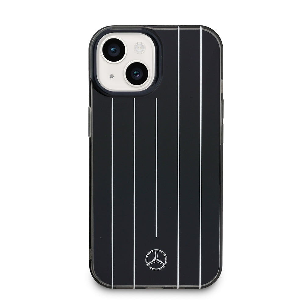 Apple iPhone 15 Kılıf Mercedes Benz Orjinal Lisanslı New Urban 3 IML Baskılı Paralel Çizgi Desenli Kapak