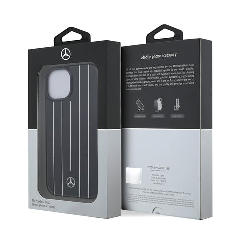 Apple iPhone 15 Kılıf Mercedes Benz Orjinal Lisanslı New Urban 3 IML Baskılı Paralel Çizgi Desenli Kapak