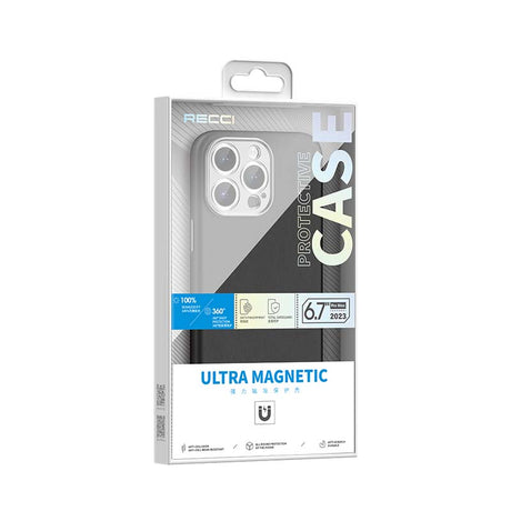 Apple iPhone 15 Pro Max Kılıf Recci M-safe Şarj Özellikli Kamera Korumalı Explore Serisi Kapak