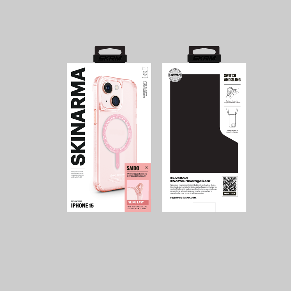 Apple iPhone 15 Kılıf SkinArma Şeffaf Airbag Tasarımlı M-safe Şarj Özellikli Saido Kapak