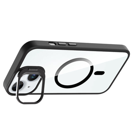 Apple iPhone 15 Kılıf Standlı ve Kamera Lens Hediyeli M-Safe Şarj Özellikli Zore Etro Kapak