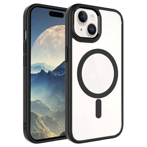 Apple iPhone 15 Kılıf Wireless Şarj Özellikli Zore Krom M-safe Silikon Kapak