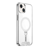 Apple iPhone 15 Kılıf Wiwu FYY-014 M-safe Şarj Özellikli Alüminyum Alaşım Metal Standlı Şeffaf Kapak