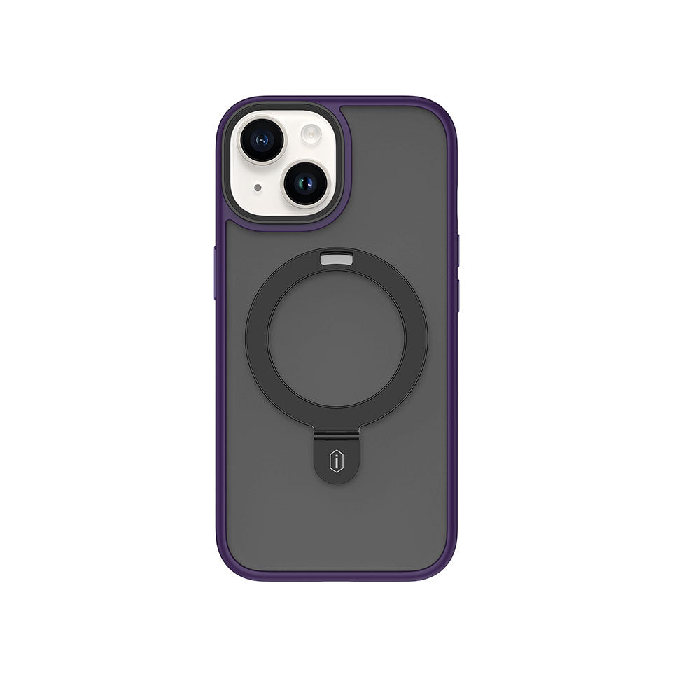 Apple iPhone 15 Kılıf Wiwu ZMM-010 M-safe Şarj Özellikli Mat Arka Yüzey Standlı Kapak