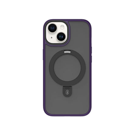 Apple iPhone 15 Kılıf Wiwu ZMM-010 M-safe Şarj Özellikli Mat Arka Yüzey Standlı Kapak