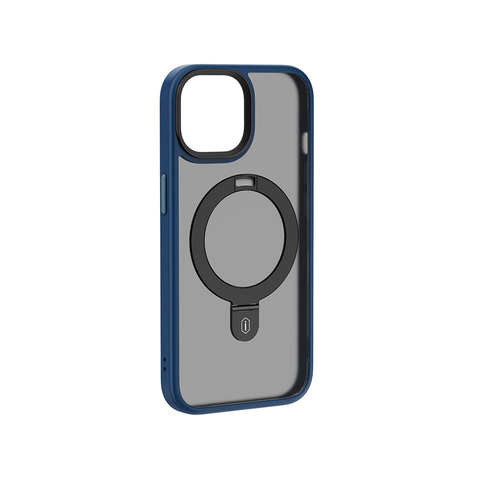 Apple iPhone 15 Kılıf Wiwu ZMM-010 M-safe Şarj Özellikli Mat Arka Yüzey Standlı Kapak
