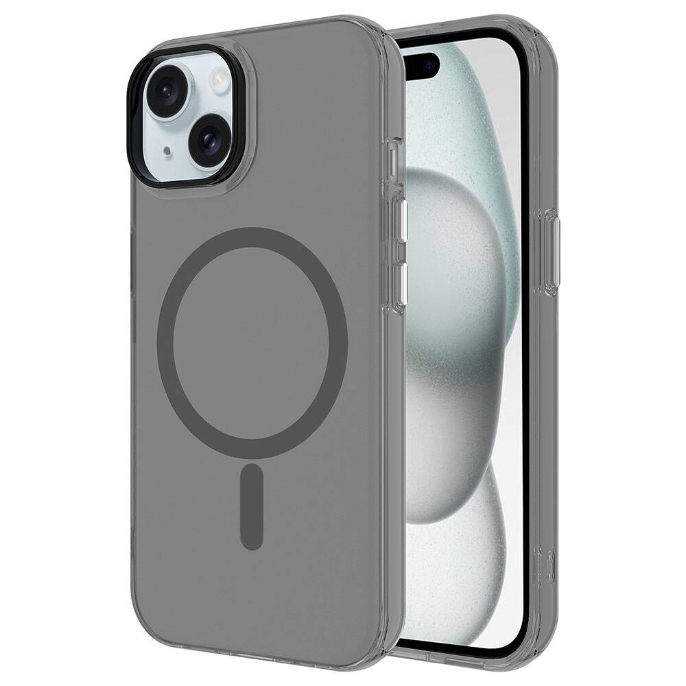 Apple iPhone 15 Kılıf Zore M-safe Şarj Özellikli Buzlu Transparan C-Pro Sert Kapak