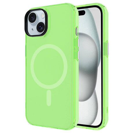 Apple iPhone 15 Kılıf Zore M-safe Şarj Özellikli Buzlu Transparan C-Pro Sert Kapak