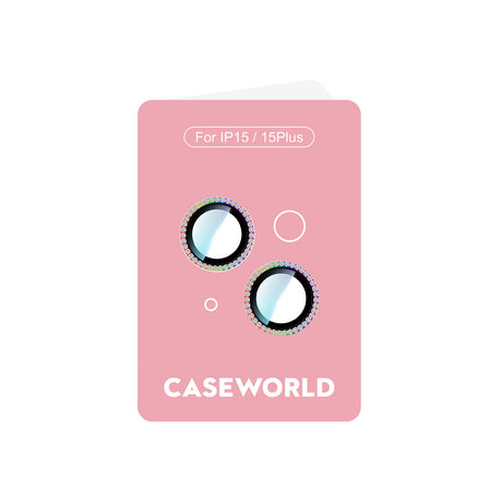 Apple iPhone 15 Plus CaseWorld Alloy Sparkling Diamond Serisi Taşlı Lens Koruyucu