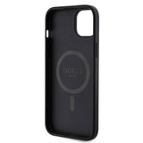 Apple iPhone 15 Plus Guess Orjinal Lisanslı M-safe Şarj Özellikli PU Halkalı 4G Desenli Yazı Logolu Kapak