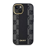 Apple iPhone 15 Plus Kılıf DKNY Orjinal Lisanslı M-safe Şarj Özellikli 3D Yazılı Checkered Pattern Kapak