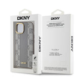 Apple iPhone 15 Plus Kılıf DKNY Orjinal Lisanslı M-safe Şarj Özellikli 3D Yazılı Checkered Pattern Kapak