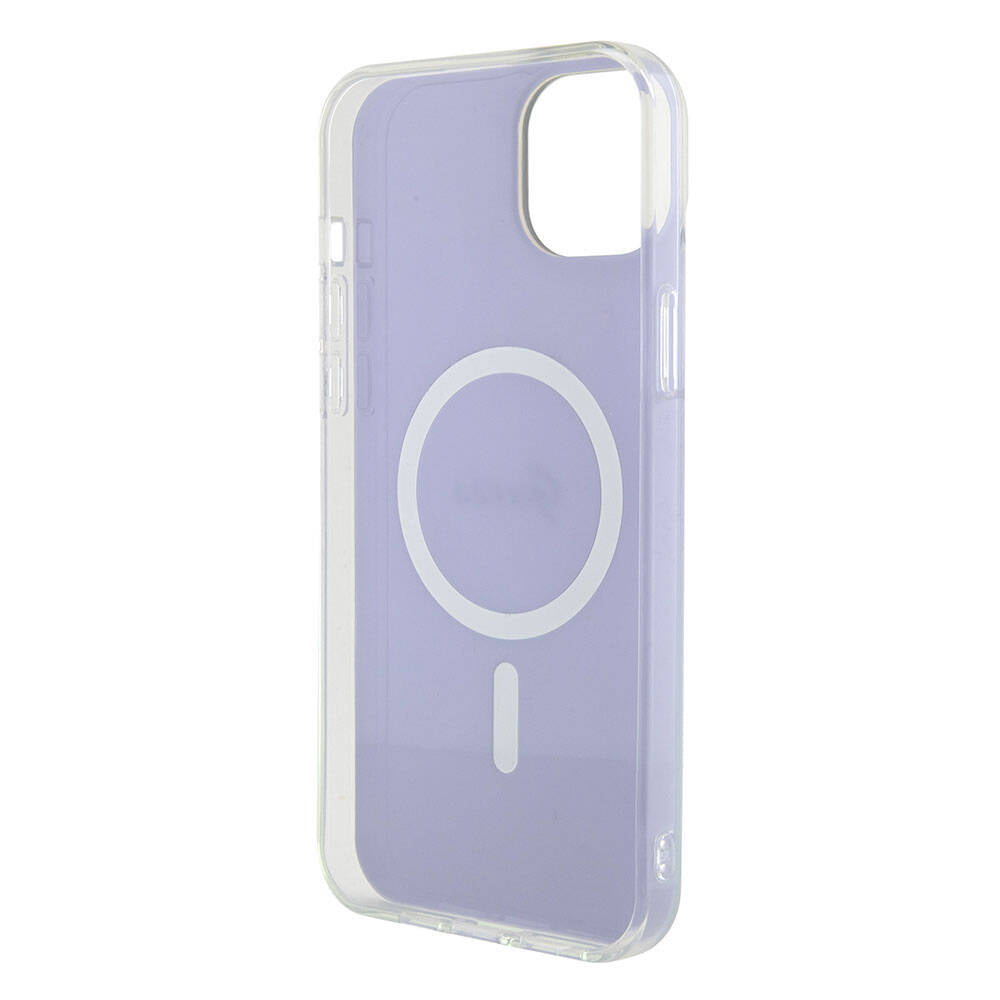 Apple iPhone 15 Plus Kılıf Guess Orjinal Lisanslı M-safe Şarj Özellikli Yazı Logolu Iridescent Kapak