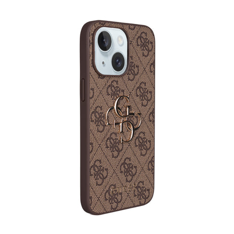 Apple iPhone 15 Plus Kılıf Guess Orjinal Lisanslı PU Deri 4G Büyük Metal Logolu Çapraz Vücut Askılı Kapak