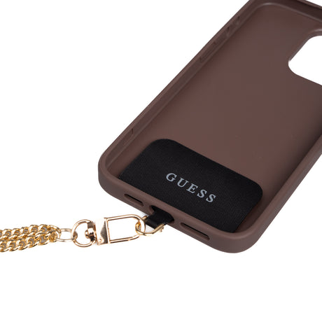 Apple iPhone 15 Plus Kılıf Guess Orjinal Lisanslı PU Deri 4G Büyük Metal Logolu Çapraz Vücut Askılı Kapak