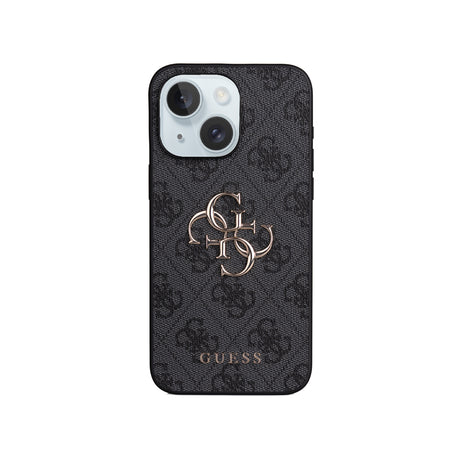 Apple iPhone 15 Plus Kılıf Guess Orjinal Lisanslı PU Deri 4G Büyük Metal Logolu Çapraz Vücut Askılı Kapak