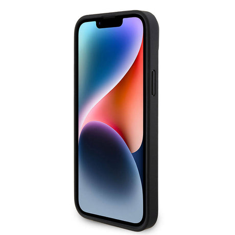 Apple iPhone 15 Plus Kılıf Guess Orjinal Lisanslı PU Deri Askılı Taşlı Üçgen Logo 4G Desenli Strass Crossbody Kapak