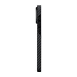 Apple iPhone 15 Plus Kılıf M-safe Şarj Özellikli 1500D Aramid Fiber Pitaka Ultra-Slim Classic Serisi Black-Grey Twill Kapak