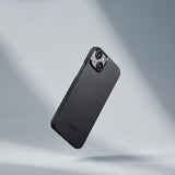 Apple iPhone 15 Plus Kılıf M-safe Şarj Özellikli 600D Aramid Fiber Pitaka Ultra-Slim Classic Serisi Black-Grey Twill Kapak