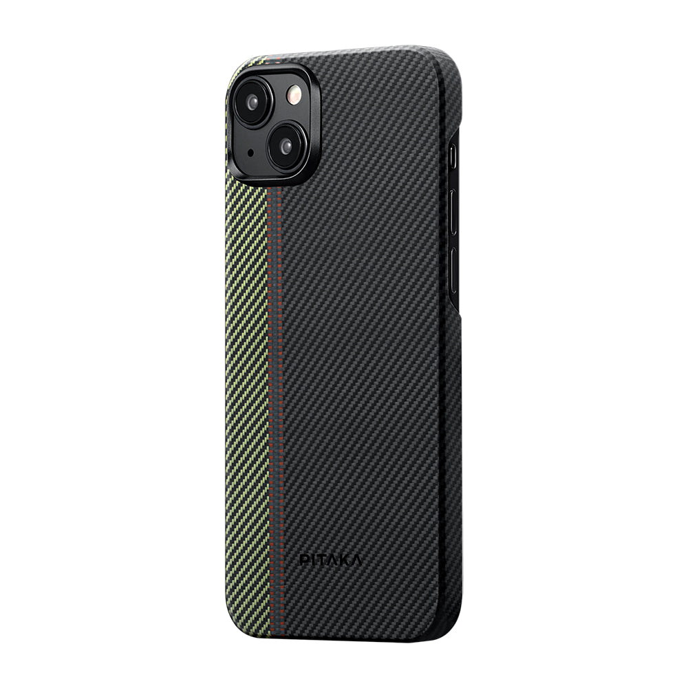 Apple iPhone 15 Plus Kılıf M-safe Şarj Özellikli 600D Aramid Fiber Pitaka Tactile Woven Orchestra Serisi Overture Kapak