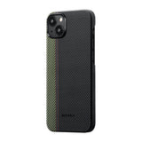 Apple iPhone 15 Plus Kılıf M-safe Şarj Özellikli 600D Aramid Fiber Pitaka Tactile Woven Orchestra Serisi Overture Kapak