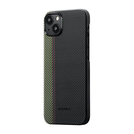 Apple iPhone 15 Plus Kılıf M-safe Şarj Özellikli 600D Aramid Fiber Pitaka Tactile Woven Orchestra Serisi Overture Kapak