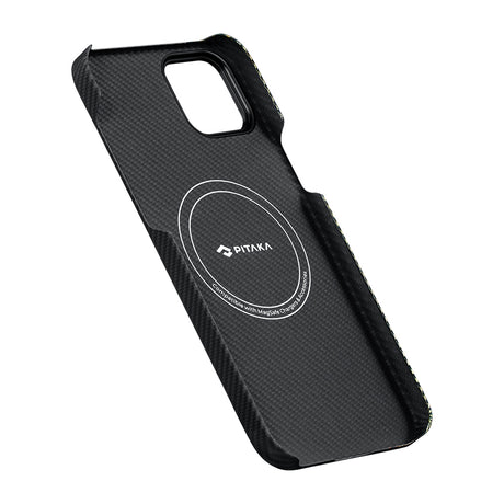Apple iPhone 15 Plus Kılıf M-safe Şarj Özellikli 600D Aramid Fiber Pitaka Tactile Woven Orchestra Serisi Overture Kapak