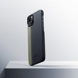 Apple iPhone 15 Plus Kılıf M-safe Şarj Özellikli 600D Aramid Fiber Pitaka Tactile Woven Orchestra Serisi Overture Kapak