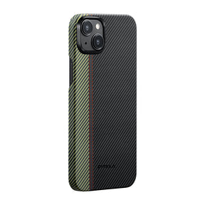Apple iPhone 15 Plus Kılıf M-safe Şarj Özellikli 600D Aramid Fiber Pitaka Tactile Woven Orchestra Serisi Overture Kapak