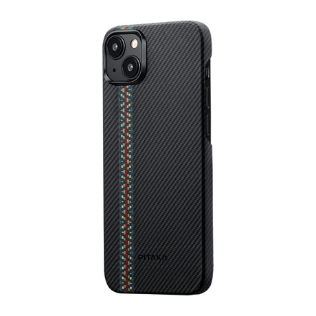 Apple iPhone 15 Plus Kılıf M-safe Şarj Özellikli 600D Aramid Fiber Pitaka Tactile Woven Orchestra Serisi Rhapsody Kapak
