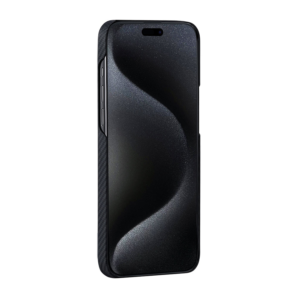 Apple iPhone 15 Plus Kılıf M-safe Şarj Özellikli 600D Aramid Fiber Pitaka Tactile Woven Orchestra Serisi Rhapsody Kapak