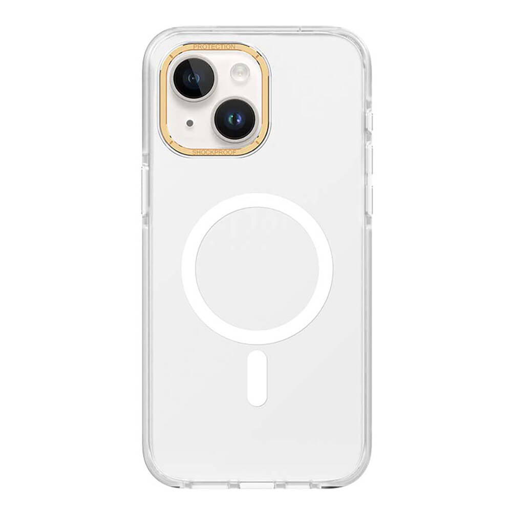 Apple iPhone 15 Plus Kılıf M-safe Şarj Özellikli Cam Arka Yüzey Recci Michelin Serisi Kapak