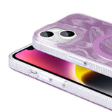 Apple iPhone 15 Plus Kılıf M-safe Şarj Özellikli Fırça Boya Desenli Zore Palet Kapak