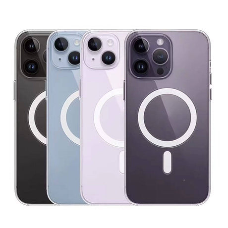 Apple iPhone 15 Plus Kılıf M-safe Şarj Özellikli Şeffaf Sert PC Zore Embos Kapak