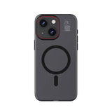 Apple iPhone 15 Plus Kılıf M-safe Şarj Özellikli Standlı Metal Kamera Çerçeveli Mat Recci Glaze Serisi Kapak